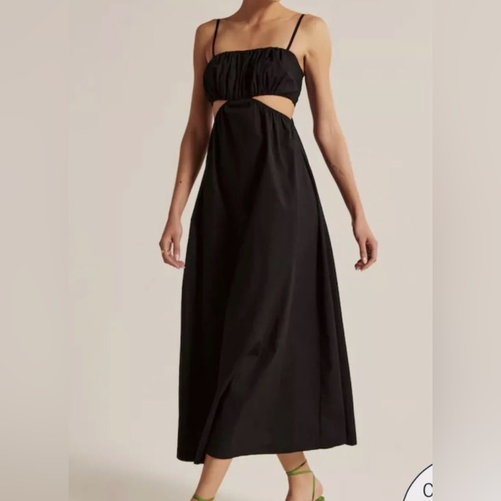 Avbercrombie & fitch black a-line cut out maxi dress